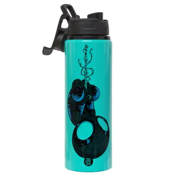 Spiderman upside down, Μεταλλικό παγούρι νερού με καπάκι ασφαλείας, αλουμινίου 850ml