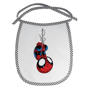 Spiderman upside down, Σαλιάρα μωρού αλέκιαστη με κορδόνι Μαύρη