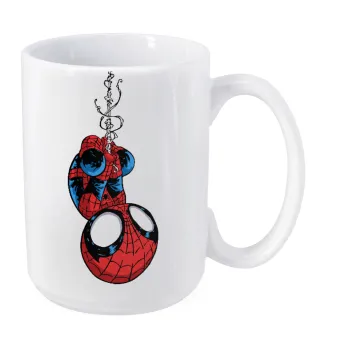 Spiderman upside down, Κούπα Mega, κεραμική, 450ml