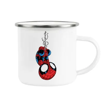 Spiderman upside down, Κούπα Μεταλλική εμαγιέ λευκη 360ml