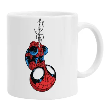 Spiderman upside down, Κούπα, κεραμική, 330ml