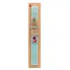 Easter Set, wooden keychain & aromatic flat Easter candle (30cm) (TURQUOISE)
