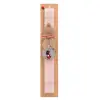 Easter Set, wooden keychain & scented flat Easter candle (30cm) (PINK)