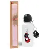 Easter Set, metallic aluminum bottle (500ml) & aromatic flat Easter candle (30cm) (PINK)