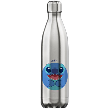 Lilo & Stitch blue, Μεταλλικό παγούρι θερμός Inox (Stainless steel), διπλού τοιχώματος, 750ml