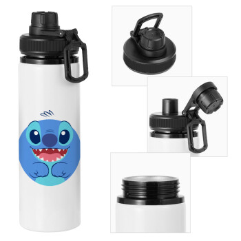 Lilo & Stitch blue, Metal water bottle with safety cap, aluminum 850ml