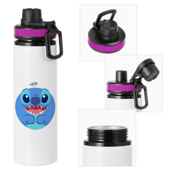 Lilo & Stitch blue, Metallic water bottle with safety lid, 850ml aluminum