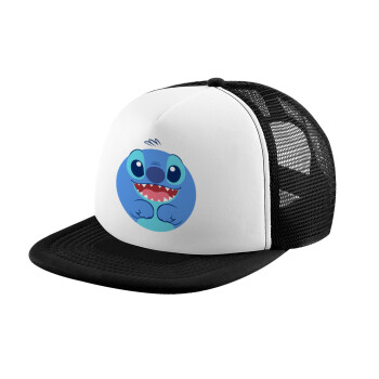 Lilo & Stitch blue, Καπέλο Soft Trucker με Δίχτυ Black/White 