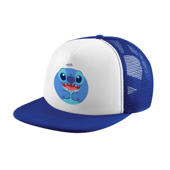 Lilo & Stitch blue, Καπέλο παιδικό Soft Trucker με Δίχτυ Blue/White 