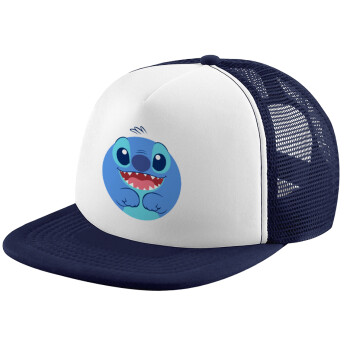 Lilo & Stitch blue, Καπέλο Soft Trucker με Δίχτυ Dark Blue/White 