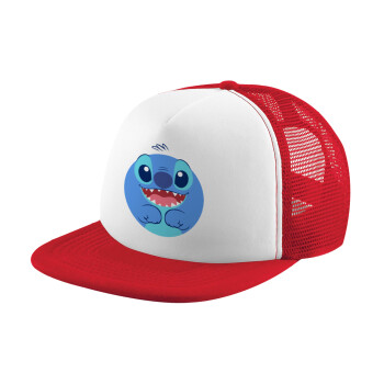 Lilo & Stitch blue, Καπέλο Soft Trucker με Δίχτυ Red/White 