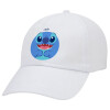 Lilo & Stitch blue, Καπέλο ενηλίκων Jockey Λευκό (snapback, 5-φύλλο, unisex)