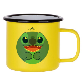 Lilo & Stitch blue, Metallic enamel MATT Yellow cup 360ml