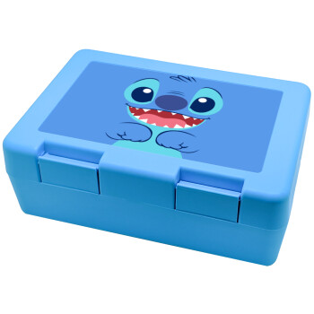 Lilo & Stitch blue, Παιδικό δοχείο κολατσιού ΓΑΛΑΖΙΟ 185x128x65mm (BPA free πλαστικό)