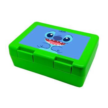 Lilo & Stitch blue, Παιδικό δοχείο κολατσιού ΠΡΑΣΙΝΟ 185x128x65mm (BPA free πλαστικό)