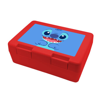 Lilo & Stitch blue, Παιδικό δοχείο κολατσιού ΚΟΚΚΙΝΟ 185x128x65mm (BPA free πλαστικό)