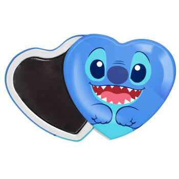 Lilo & Stitch blue, Μαγνητάκι καρδιά (57x52mm)