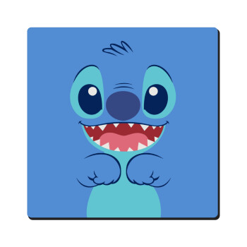 Lilo & Stitch blue, Τετράγωνο μαγνητάκι ξύλινο 6x6cm
