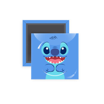 Lilo & Stitch blue, Μαγνητάκι ψυγείου τετράγωνο διάστασης 5x5cm