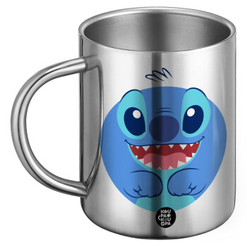 Lilo & Stitch blue, Ανοξείδωτη Μεταλλική Κούπα 450ml - Διπλού Τοιχώματος