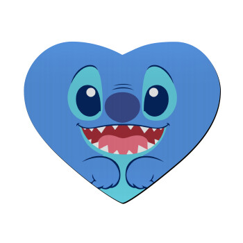 Lilo & Stitch blue, Mousepad heart 23x20cm