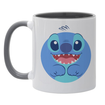 Lilo & Stitch blue, Mug colored grey, ceramic, 330ml