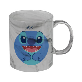 Lilo & Stitch blue, Mug ceramic marble style, 330ml