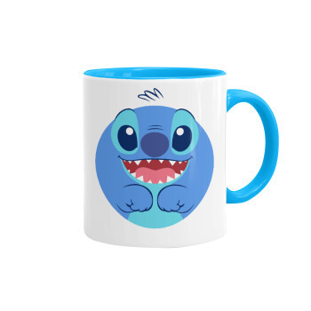 Lilo & Stitch blue, Mug colored light blue, ceramic, 330ml