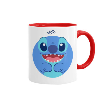 Lilo & Stitch blue, Mug colored red, ceramic, 330ml