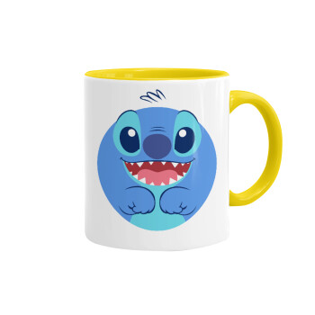 Lilo & Stitch blue, Mug colored yellow, ceramic, 330ml