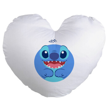 Lilo & Stitch blue, Μαξιλάρι καναπέ καρδιά 40x40cm περιέχεται το  γέμισμα