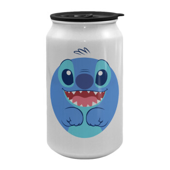 Lilo & Stitch blue, Κούπα ταξιδιού μεταλλική με καπάκι (tin-can) 500ml