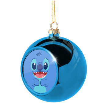 Lilo & Stitch blue, Blue Christmas tree ball ornament 8cm