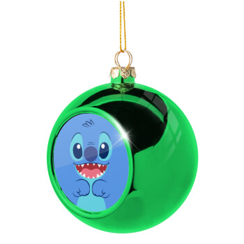 Lilo & Stitch blue, Χριστουγεννιάτικη μπάλα δένδρου Πράσινη 8cm