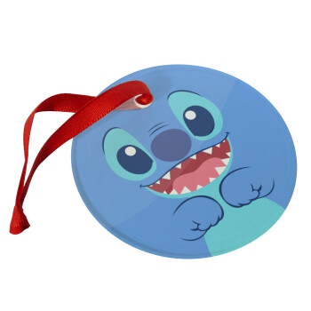 Lilo & Stitch blue, Χριστουγεννιάτικο στολίδι γυάλινο 9cm