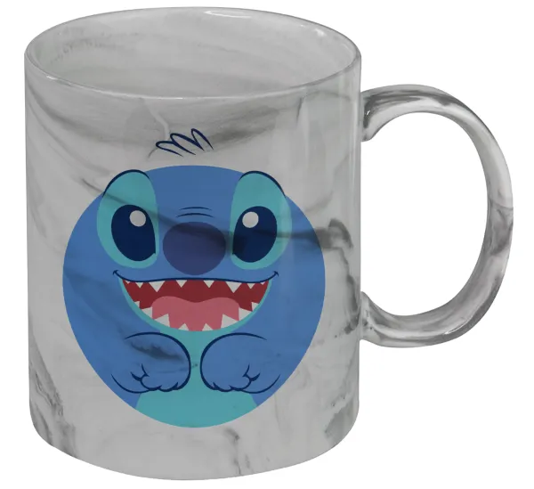 Lilo & Stitch blue — Κούπα κεραμική, marble style (μάρμαρο), 330ml