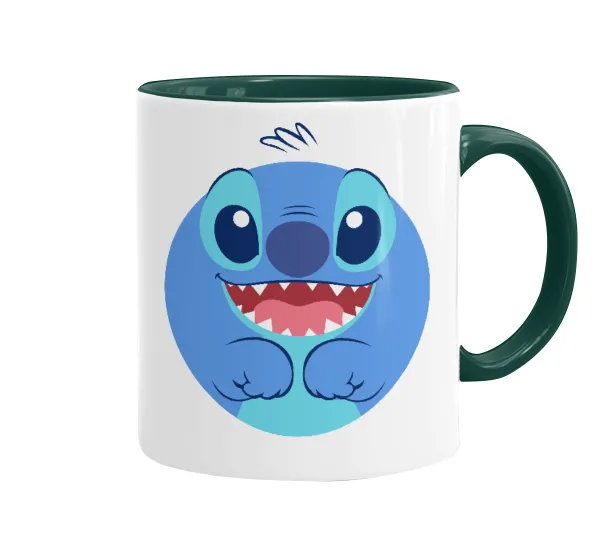 Lilo & Stitch blue — Κούπα χρωματιστή πράσινη, κεραμική, 330ml
