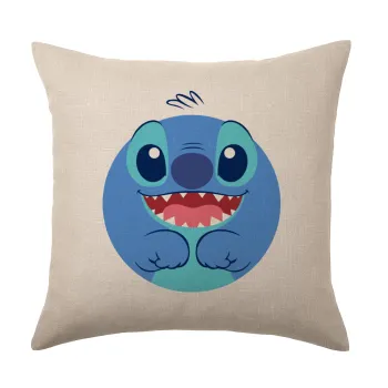 Lilo & Stitch blue, Μαξιλάρι καναπέ ΛΙΝΟ 40x40cm περιέχεται το  γέμισμα