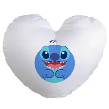 Lilo & Stitch blue, Μαξιλάρι καναπέ καρδιά 40x40cm περιέχεται το  γέμισμα