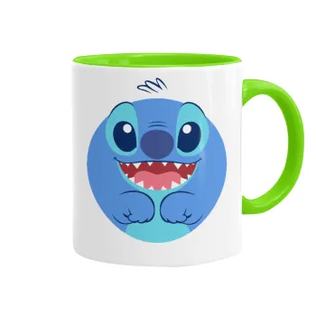 Lilo & Stitch blue, Κούπα χρωματιστή βεραμάν, κεραμική, 330ml