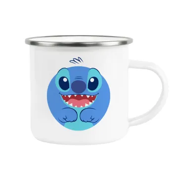 Lilo & Stitch blue, Κούπα Μεταλλική εμαγιέ λευκη 360ml