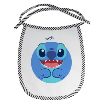 Lilo & Stitch blue, Σαλιάρα μωρού αλέκιαστη με κορδόνι Μαύρη