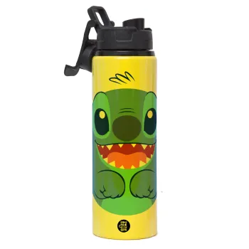 Lilo & Stitch blue, Metallic water bottle with safety lid, 850ml aluminum