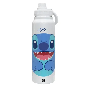 Lilo & Stitch blue, Θερμός 1L Ανοξείδωτο με Βάση Κινητού & Διπλά Τοιχώματα