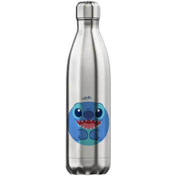 Lilo & Stitch blue, Μεταλλικό παγούρι θερμός Inox (Stainless steel), διπλού τοιχώματος, 750ml