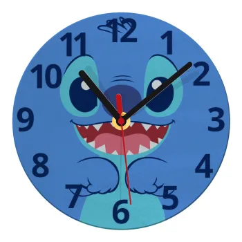 Lilo & Stitch blue, Ρολόι τοίχου γυάλινο (20cm)