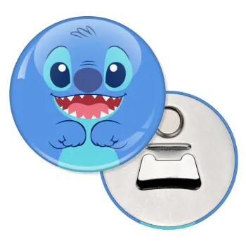Lilo & Stitch blue, Μαγνητάκι και ανοιχτήρι μπύρας στρογγυλό διάστασης 5,9cm