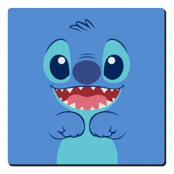 Lilo & Stitch blue, Τετράγωνο μαγνητάκι ξύλινο 6x6cm