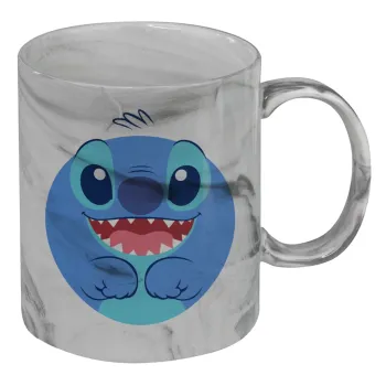 Lilo & Stitch blue, Mug ceramic marble style, 330ml
