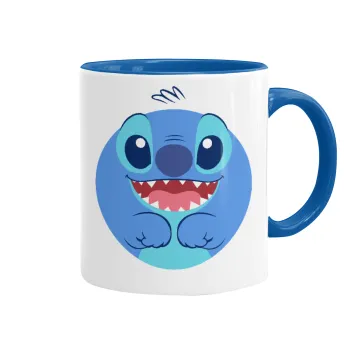 Lilo & Stitch blue, Mug colored blue, ceramic, 330ml
